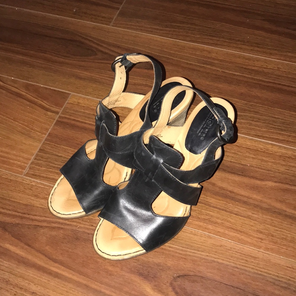 Børn black heeled sandals